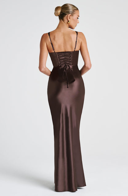Shae Maxi Dress - Plum Brown