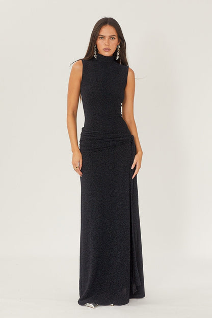 Vestido largo de punto con tirantes metálicos Shonna 