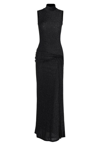 Vestido largo de punto con tirantes metálicos Shonna 