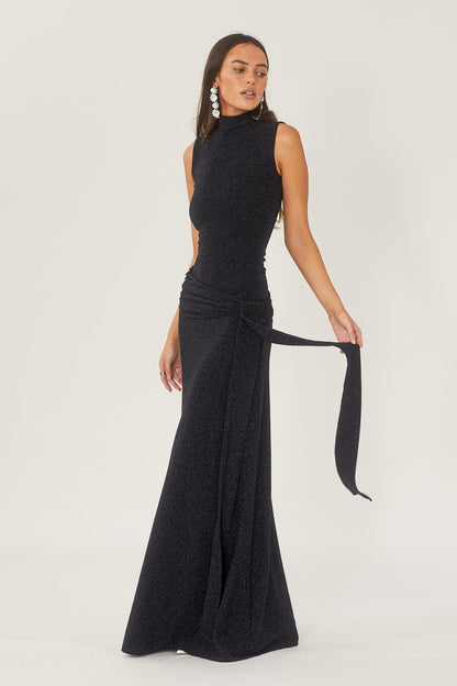 Vestido largo de punto con tirantes metálicos Shonna 