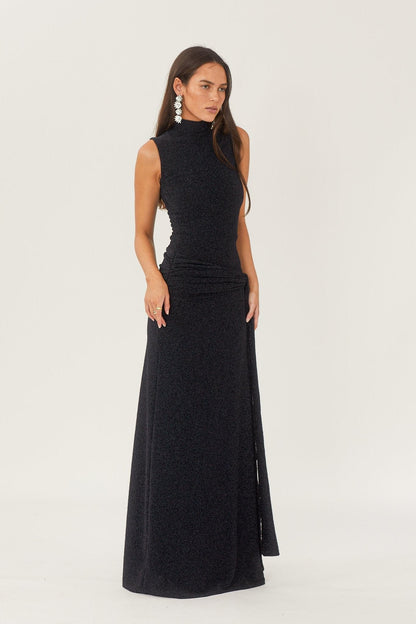 Vestido largo de punto con tirantes metálicos Shonna 