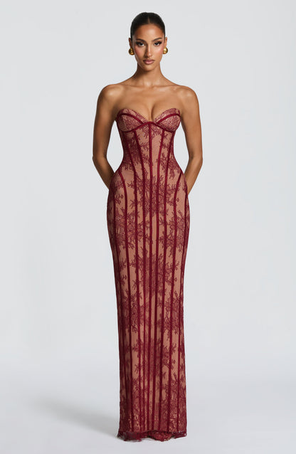 Sian Maxi Dress - Burgundy