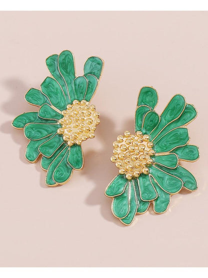 Pendientes de media flor Sibyl 