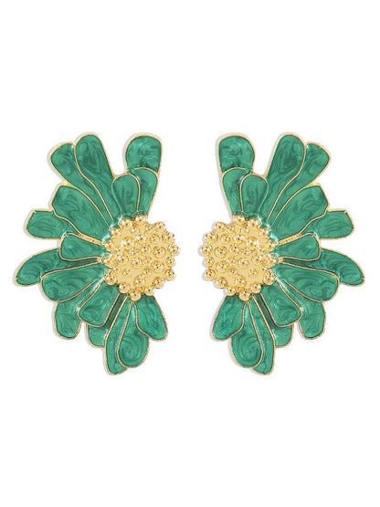 Pendientes de media flor Sibyl 
