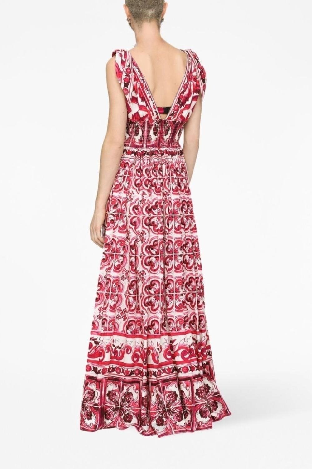 Vestido largo con tirantes anudados y estampado Sibyl 