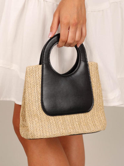 Bolso tote de paja y cuero Sigrid 