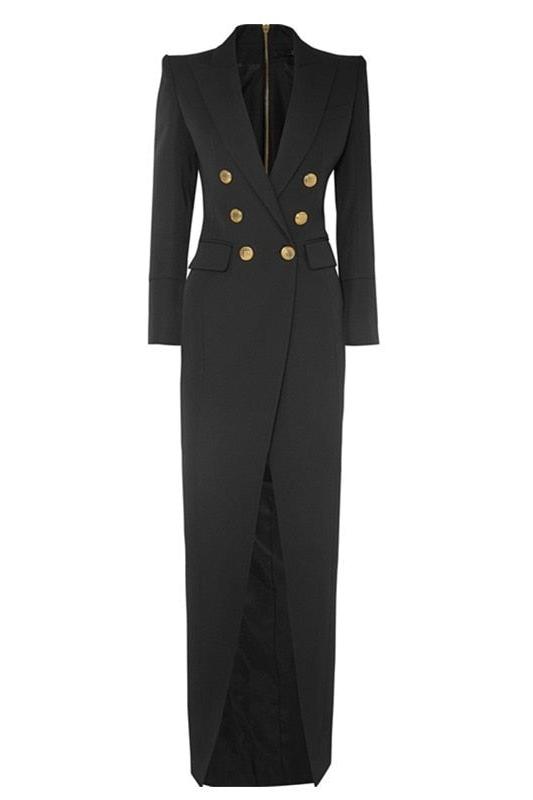 Vestido largo tipo blazer de esmoquin Simona 