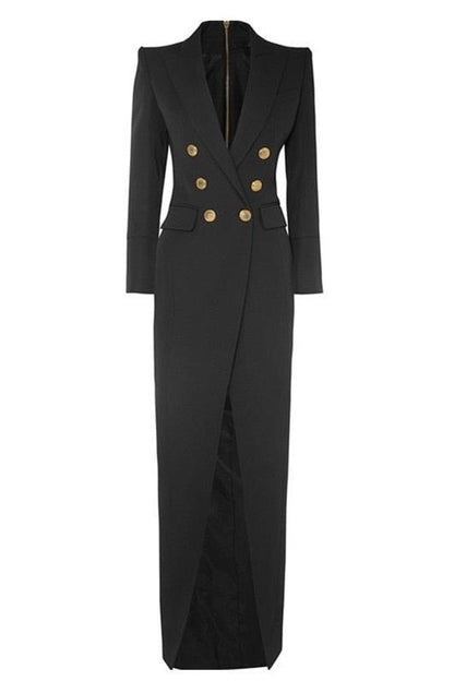 Vestido largo tipo blazer de esmoquin Simona 
