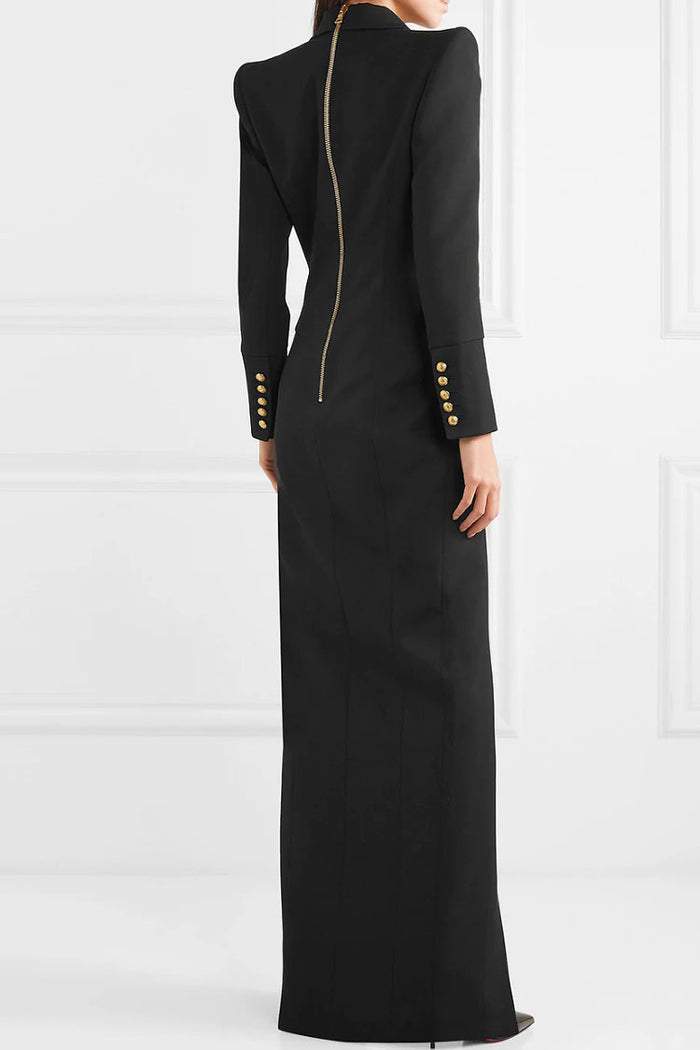Vestido largo tipo blazer de esmoquin Simona 