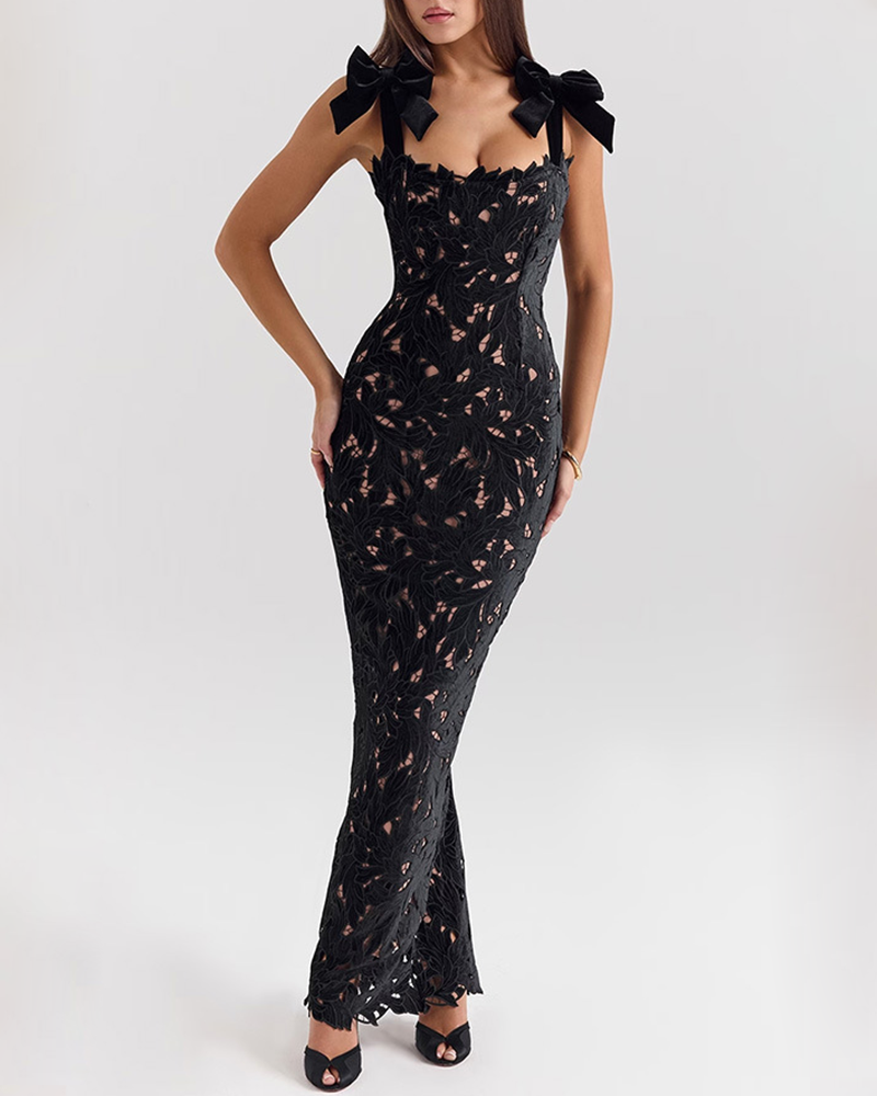 Lace Bow Hip Dress