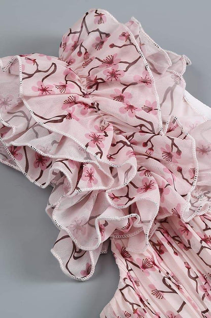 Vestido largo con aberturas y estampado floral Suzanne 