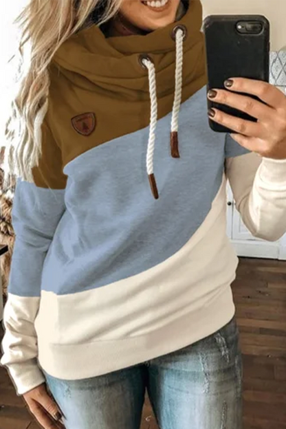 Sudadera con capucha y empalme suelto (4 colores)