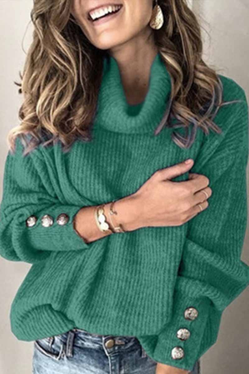 Suéter de punto de cuello alto (5 colores)