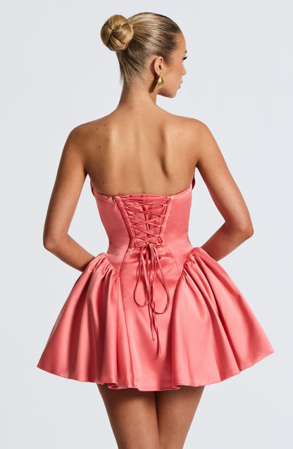 Trinity Mini Dress - Coral Pink