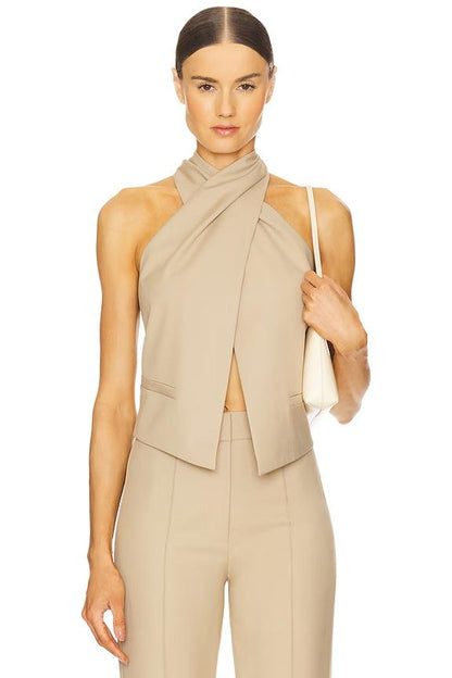 Cross Halter Neck Vest Top