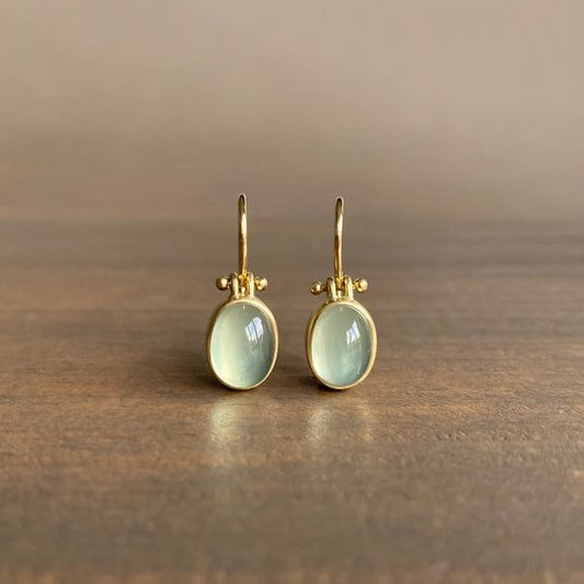 Celestia™ | Vintage Green Moonstone Earrings