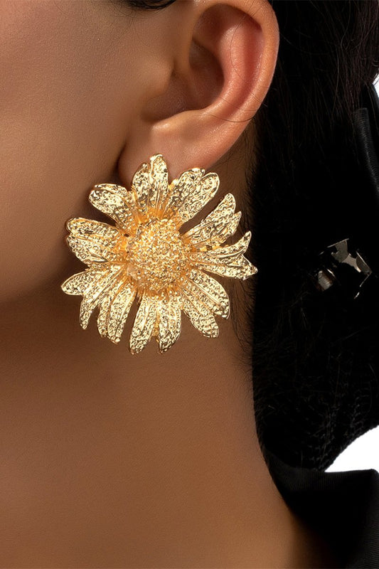 Pendientes colgantes de girasol vintage 