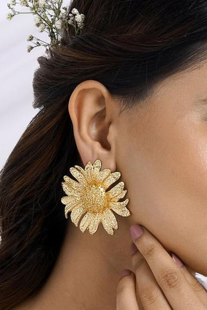 Pendientes colgantes de girasol vintage 