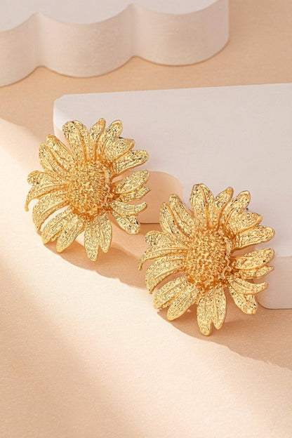 Pendientes colgantes de girasol vintage 
