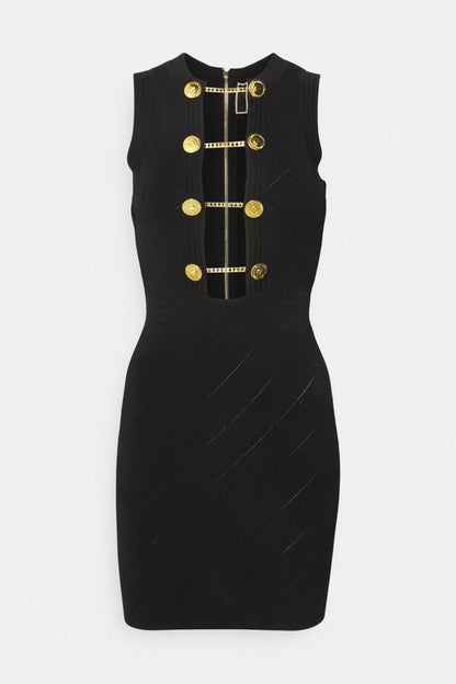 Vestido corto de punto sin mangas con aberturas Viola 