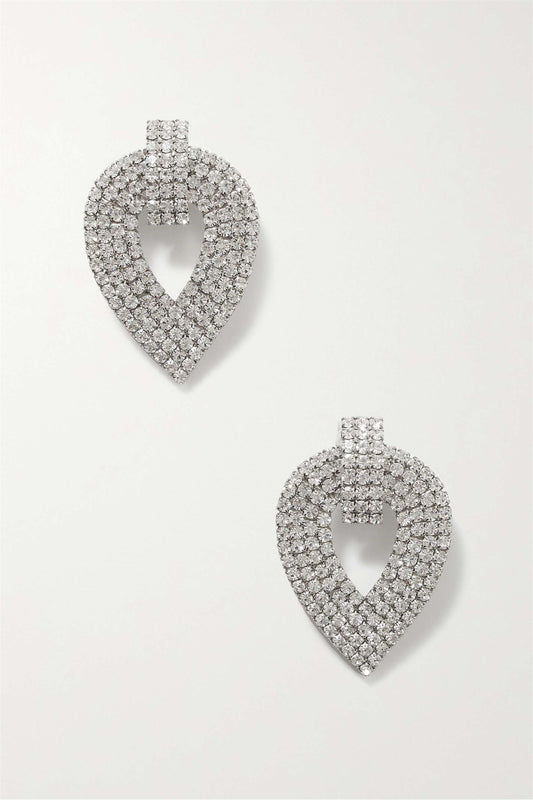 Pendientes de corazón de cristal hueco 