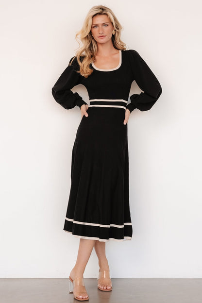 Winslet Knit Dress | Black + Cream
