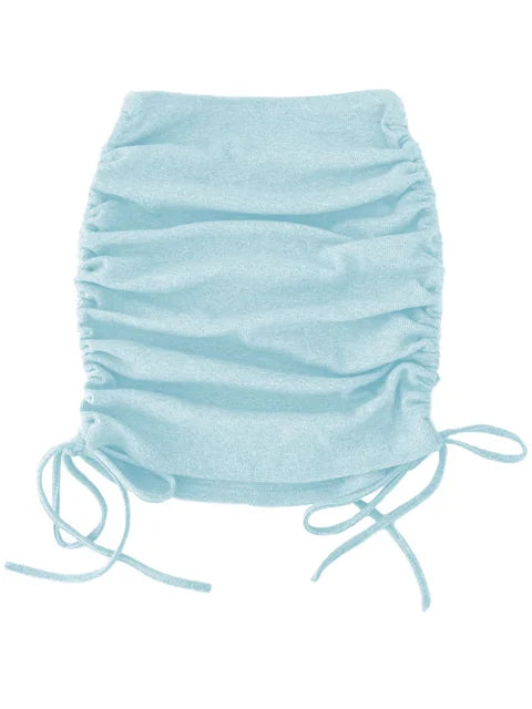 women’s skirts harajuku 2025 spring autumn period ladies knitting thread side draw string elastic sexy skirts womens