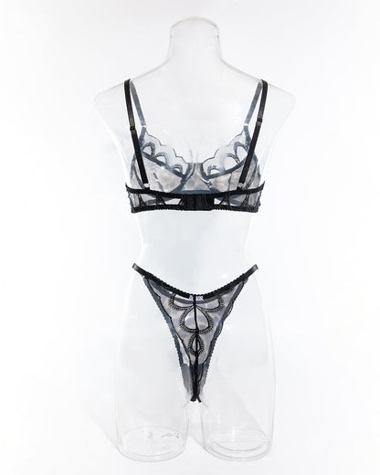 Lace Leopard Print Bra and Underwear Set