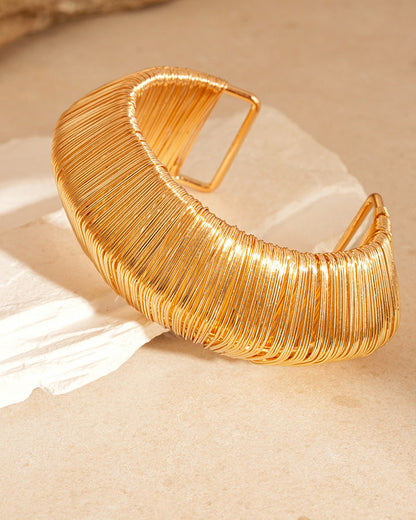 Metal Braided Wrap Cuff Bracelet