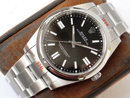 OYSTER PERPETUAL 41 STAINLESS STEEL BLACK DIAL